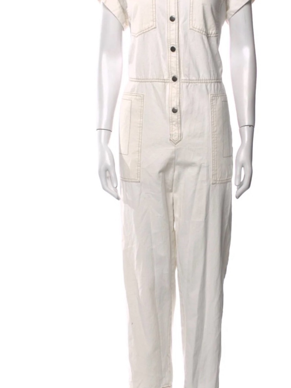 Pistola Grover Denim Utility Jumpsuit | Antique White | Size S | NWT